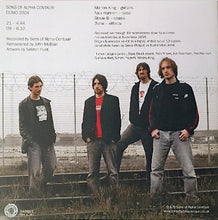 Load image into Gallery viewer, Back cover of a music album featuring four band members on a railway track with barbed wire fence.