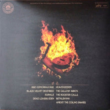 Load image into Gallery viewer, Vinyl record cover with a flaming hammer and sickle symbol on a dark background