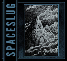 Load image into Gallery viewer, Album cover with 'Spaceslug' text and black and white illustration of a mountainous landscape.