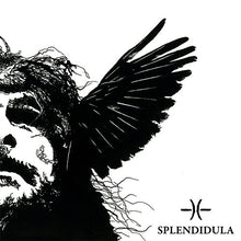 Cargar imagen en el visor de la galería, Black and white illustration of a skull with wings and the brand &#39;Splendidula&#39; on a white background