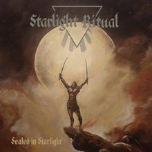 Cargar imagen en el visor de la galería, Album cover with a warrior on a rocky outcrop against a celestial background, featuring the text &#39;Starlight Ritual&#39; and &#39;Sealed in Starlight&#39;.