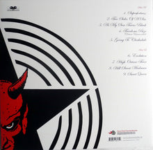 Cargar imagen en el visor de la galería, Vinyl record sleeve with a red bull illustration and tracklist on a white background