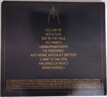 Load image into Gallery viewer, Black album cover with gold text listing song titles on a dark background