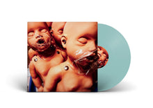 Charger l'image dans la galerie, A vinyl record titled 'Lighter' by Tangled Horns with a unique cover featuring sculptures of human-like figures in a medical or laboratory setting, pressed on a blue vinyl.