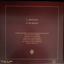 Load image into Gallery viewer, Back cover of a music album with tracklist and production credits on a dark red background