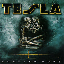 Load image into Gallery viewer, CD cover art for Tesla's album 'Forever More' featuring a dark, moody illustration of two figures embracing.