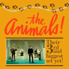 Charger l'image dans la galerie, Album cover for The Animals' third album titled 'Animal Tracks', featuring a photograph of the band The Animals on stage, with the band's name and album title text in bold.