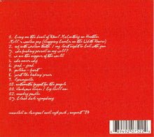 Load image into Gallery viewer, Red album back cover with white text and barcode