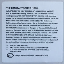 Load image into Gallery viewer, The Constant Sound album information sticker.