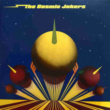 Cargar imagen en el visor de la galería, Album cover for The Cosmic Jokers featuring an abstract design with a large yellow sphere and geometric shapes against a dark background.