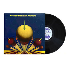 Cargar imagen en el visor de la galería, Record cover art for The Cosmic Jokers featuring a yellow and purple space-themed design with three balls and a single horn.