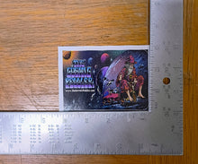 Load image into Gallery viewer, The Cosmic Peddler - Vintage Main Image Vinyl Sticker measurement