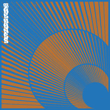 Cargar imagen en el visor de la galería, A vinyl record cover with a geometric pattern in orange and blue shades.