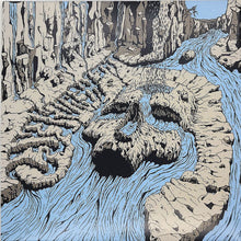 Cargar imagen en el visor de la galería, The Heavy Eyes - Self Titled back album cover. Artistic depiction of a cave with water flowing through it