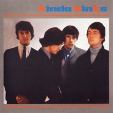 Load image into Gallery viewer, The cover of the 'Kinda Kinks' CD by the Kinks featuring a photograph of the band members with Ray Davies in the center, against a grey background.