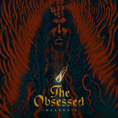 Album cover for 'Incarnate' by The Obsessed with a central figure and fiery design.