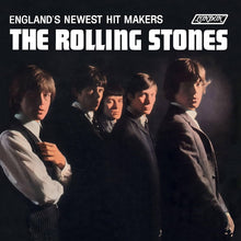 Cargar imagen en el visor de la galería, The image features the cover of a vinyl record titled "England's Newest Hit Makers" by The Rolling Stones. The cover displays a black and white photo of the band members, presenting a serious and stylish look, typical of the era.