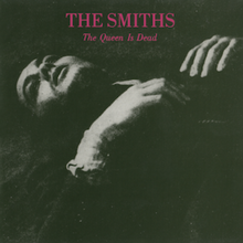 Load image into Gallery viewer, Album cover for 'The Queen Is Dead' by The Smiths with a black and white image of a person and a hand.