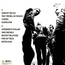 Cargar imagen en el visor de la galería, Black and white album cover with text and silhouette of a people standing