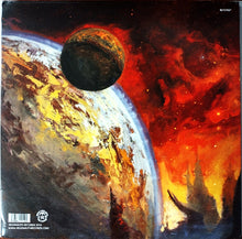 Cargar imagen en el visor de la galería, Vinyl record cover with space-themed artwork of planets and a dinosaur.