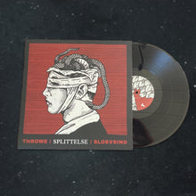 Cargar imagen en el visor de la galería, Vinyl record with cover featuring a stylized illustration of a person with a snake on their head against a red background.