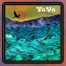 Charger l'image dans la galerie, Album cover art for 'Stray Birds From The East' by Tč Yč featuring a stylized illustration of a bird in flight over a lake with a sun and mountain range in the background.