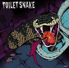 Load image into Gallery viewer, Illustration of a snake emerging from a toilet with the text 'Toilet Snake' above.