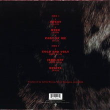 Cargar imagen en el visor de la galería, Album tracklist with red text on a black background
