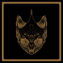 Load image into Gallery viewer, Decorative design of a fox head with floral elements on a black background