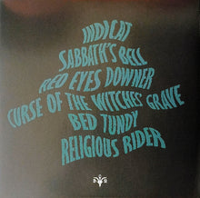 Cargar imagen en el visor de la galería, Album cover with text in teal on a dark background