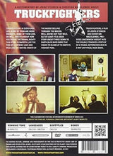 Load image into Gallery viewer, Back cover of a DVD or Blu-ray case for 'Truckfighters' featuring text and images of people and a guitar.