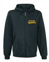 Cargar imagen en el visor de la galería, Dark gray hoodie with 'Truckfighters' logo on a white background