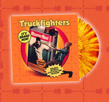 Cargar imagen en el visor de la galería, Album cover for 'Truckfighters' with a can of Masterflow product and two people on an orange background.