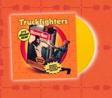 Load image into Gallery viewer, Vinyl record with 'Truckfighters' album cover featuring two people and a can labeled 'Masterflow'.