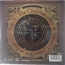 Load image into Gallery viewer, The back cover of the trucker-style music album 'Side A - Side B - Side C' by Truckerman and Cactus Jack, featuring a circular design with a compass, moon phases, and a Greek key border.