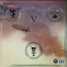 Cargar imagen en el visor de la galería, Vinyl record album cover for 'Before the Storm' by Hawkshaw, featuring a sepia-toned background with a blimp, Roman numeral V, and circular decorative emblems.