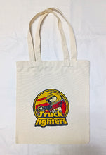 Cargar imagen en el visor de la galería, Tote bag with 'Truck Fighters' logo on a white background