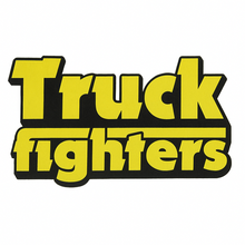 Cargar imagen en el visor de la galería, Yellow and black &#39;Truckfighters&#39; logo on a white background