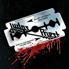 Cargar imagen en el visor de la galería, Album cover with a razor blade design, blood splashes, and text on a black background