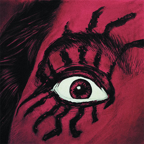 CD cover art featuring a close-up of a human eye with a stylized, dark pattern around it, set against a red background. The image has a vintage, grunge aesthetic.