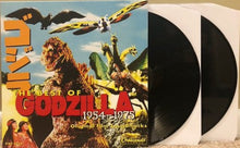 Load image into Gallery viewer, Vinyl record set with &#39;The Best of Godzilla 1954-1975&#39; cover featuring Godzilla and a bird-like creature.
