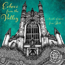 Charger l'image dans la galerie, Album cover with cathedral illustration and 'Echoes from the Valley' text on a teal background