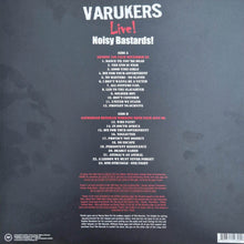 Cargar imagen en el visor de la galería, Back cover of a music album by Varukers with tracklist on a dark background