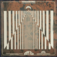 Charger l'image dans la galerie, Album cover for Videodrones' 'Atheistic Future' on Impetus Records, featuring a brown marbled background with a large white geometric stripe pattern forming a triangle.