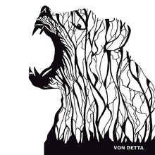 Cargar imagen en el visor de la galería, Black and white bear silhouette with 'Von Detta' branding on a white background