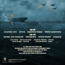 Load image into Gallery viewer, Album cover with military aircraft and aircraft carrier on a stormy sea, featuring tracklist and artist credits.