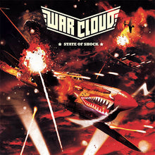 Charger l&#39;image dans la galerie, Front album cover of War Cloud - State Of Shock depicting a red, fiery airplane dogfight on a black background