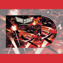 Charger l&#39;image dans la galerie, War Cloud - State Of Shock front album cover showing the compact disc coming out of the side with an airplane