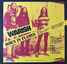 Cargar imagen en el visor de la galería, Album cover for 'Down in Flames' by Warish with band members and tracklist.