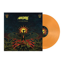 Load image into Gallery viewer, Album cover art for Warlung&#39;s Vulture&#39;s Paradise featuring a stylized illustration of a bird with outstretched wings, set against a dark background with a sun and skull motifs.